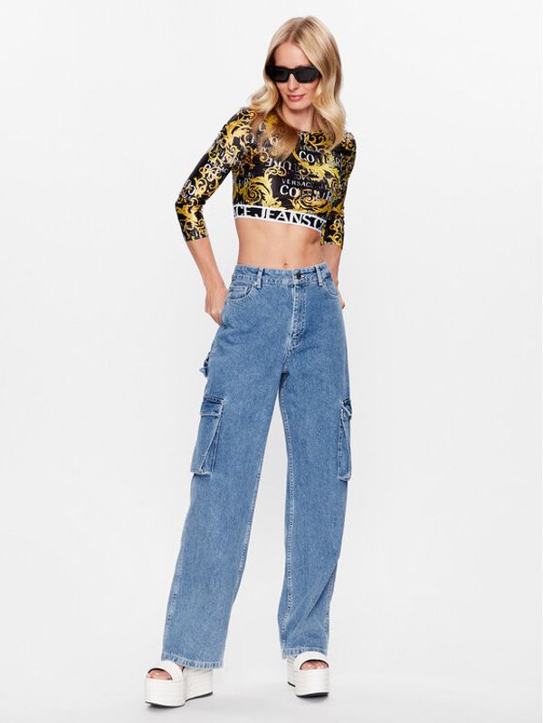 Versace Jeans Couture Versace Jeans Couture Блуза 74HAH218 Черен Regular Fit