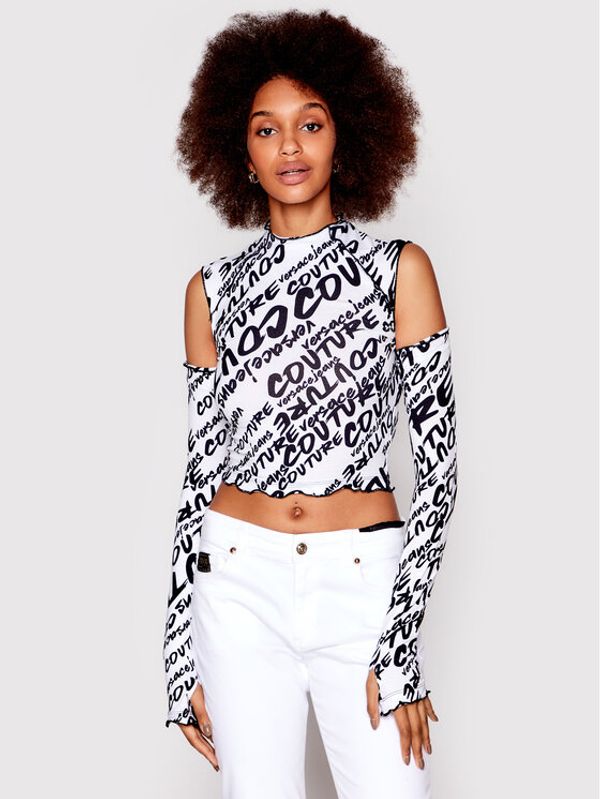 Versace Jeans Couture Versace Jeans Couture Блуза Brush 73HAH605 Бял Regular Fit