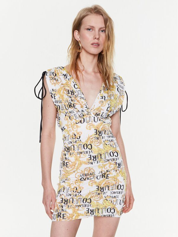 Versace Jeans Couture Versace Jeans Couture Ежедневна рокля 74HAO921 Бял Slim Fit