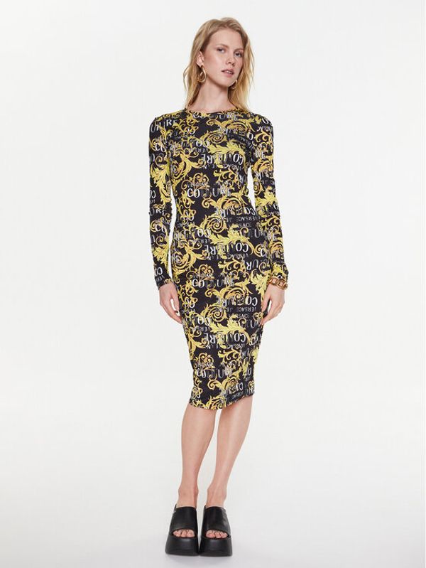 Versace Jeans Couture Versace Jeans Couture Ежедневна рокля Print Logo 74HAO938 Черен Slim Fit