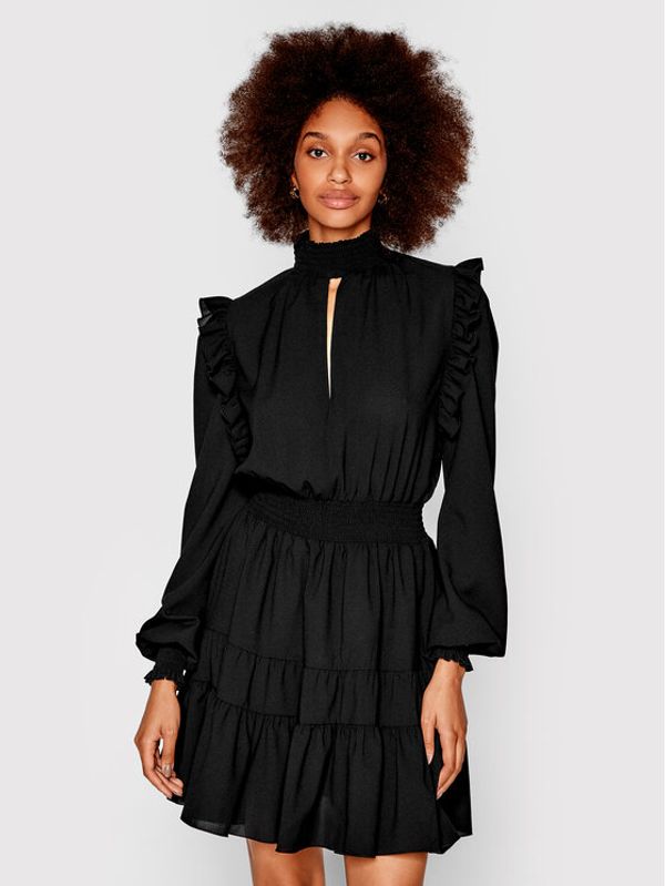 Versace Jeans Couture Versace Jeans Couture Коктейлна рокля Crepe De Chine 73HAO912 Черен Regular Fit