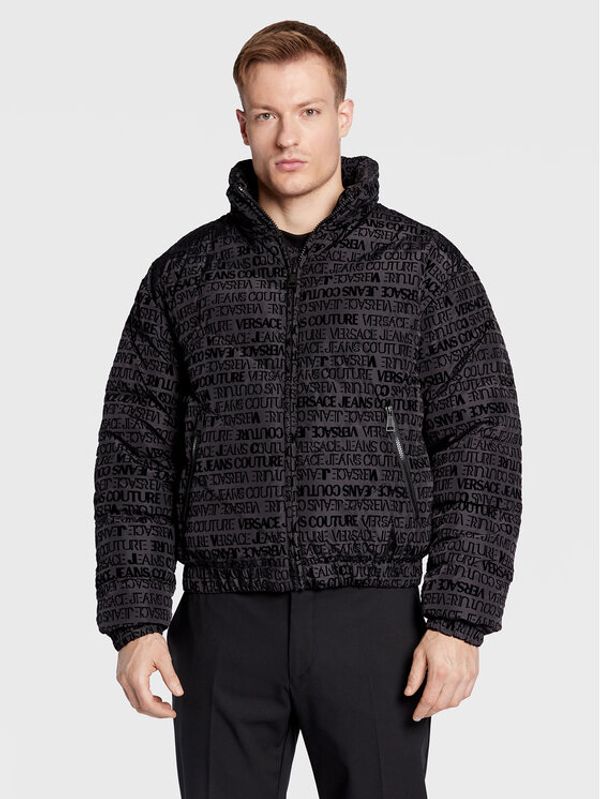 Versace Jeans Couture Versace Jeans Couture Пухено яке Logo Flock 73GAU4D3 Черен Regular Fit