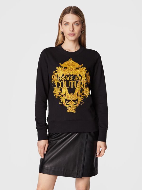 Versace Jeans Couture Versace Jeans Couture Суитшърт Baroque Crystal 73HAIP02 Черен Regular Fit