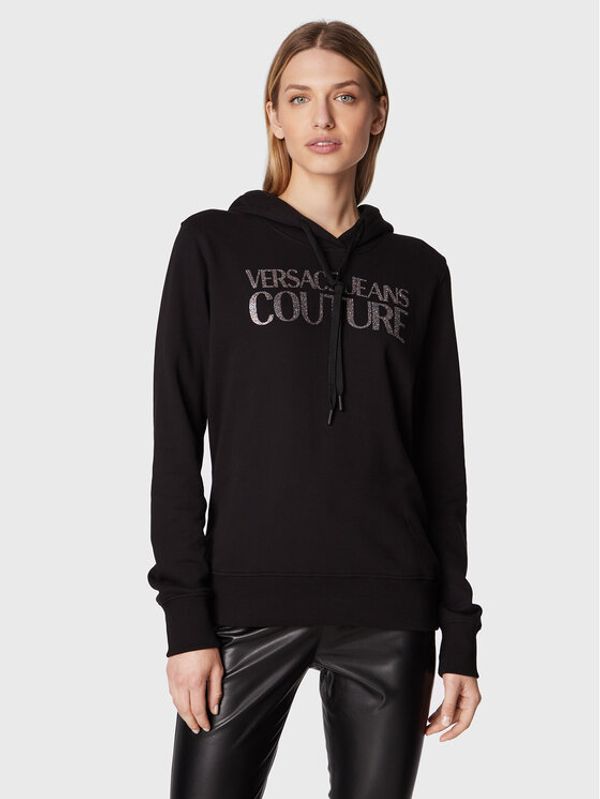 Versace Jeans Couture Versace Jeans Couture Суитшърт Logo Glitter 73HAIT02 Черен Regular Fit