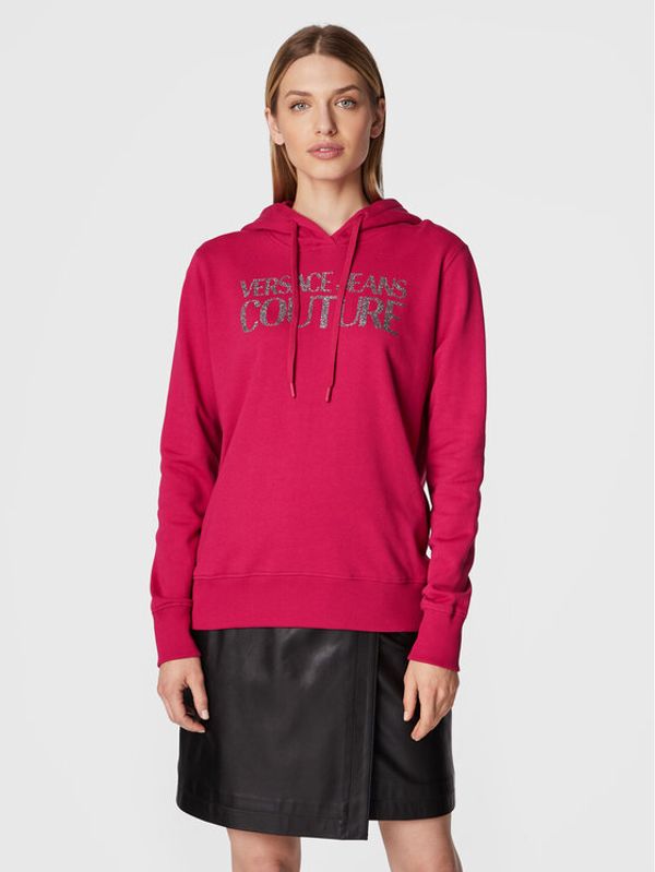 Versace Jeans Couture Versace Jeans Couture Суитшърт Logo Glitter 73HAIT02 Розов Regular Fit