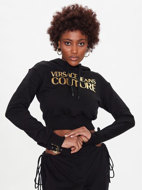 Versace Jeans Couture Versace Jeans Couture Суитшърт Logo Thick Foil 74HAIT01 Черен Regular Fit