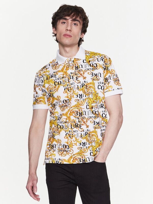 Versace Jeans Couture Versace Jeans Couture Тениска с яка и копчета 74GAG6S0 Бял Regular Fit