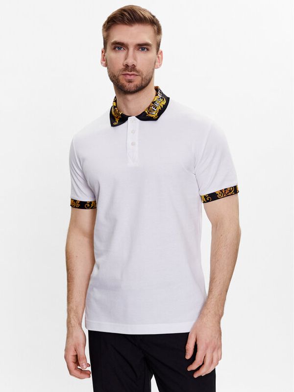 Versace Jeans Couture Versace Jeans Couture Тениска с яка и копчета Baroque 74GAGT18 Бял Regular Fit