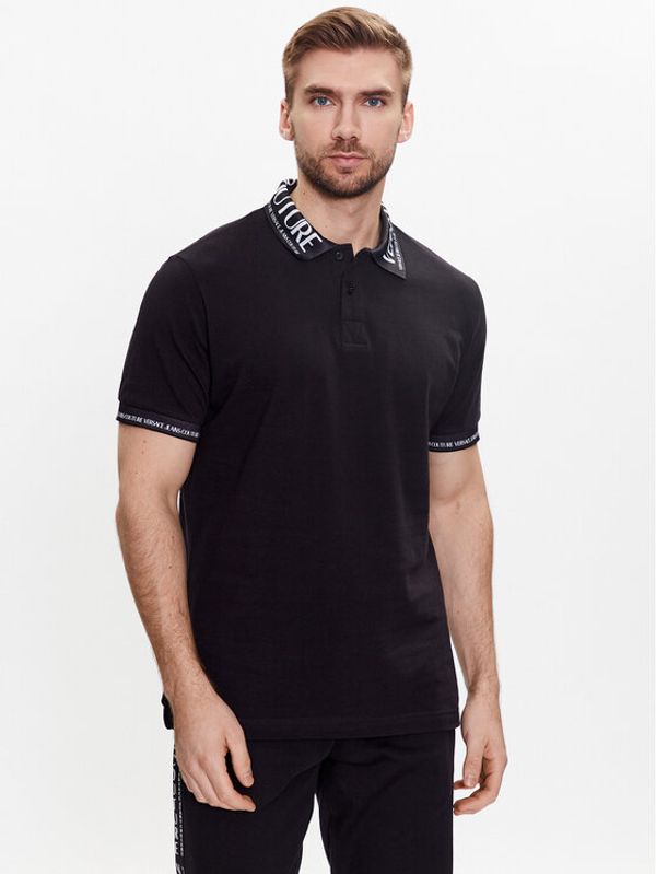 Versace Jeans Couture Versace Jeans Couture Тениска с яка и копчета Logo 74GAGT02 Черен Regular Fit