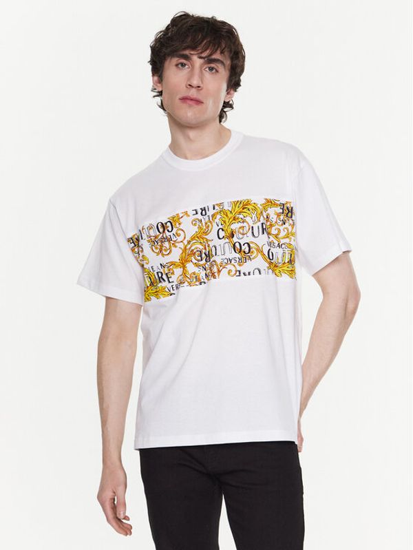 Versace Jeans Couture Versace Jeans Couture Тишърт 74GAH617 Бял Regular Fit
