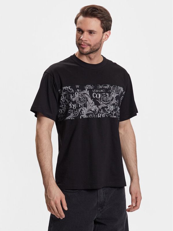 Versace Jeans Couture Versace Jeans Couture Тишърт 74GAH617 Черен Regular Fit