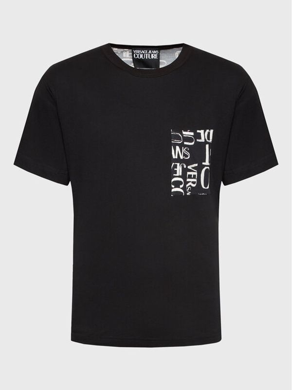 Versace Jeans Couture Versace Jeans Couture Тишърт 74GAH6R2 Черен Regular Fit