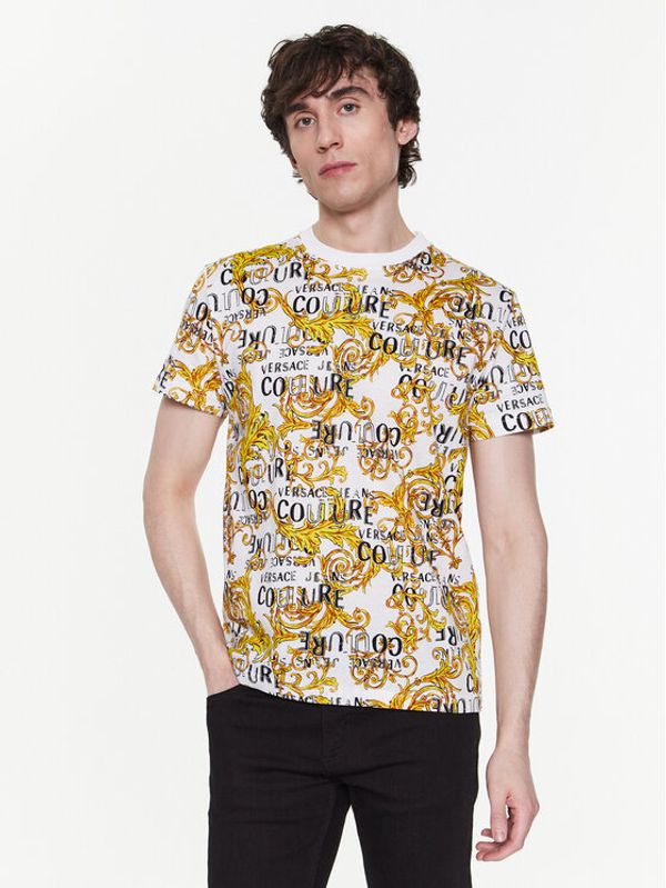 Versace Jeans Couture Versace Jeans Couture Тишърт 74GAH6S0 Бял Regular Fit