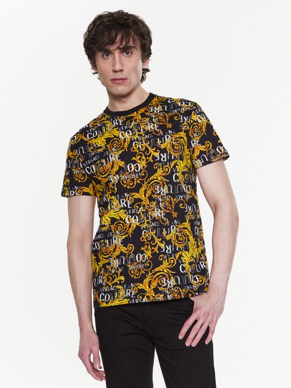 Versace Jeans Couture Versace Jeans Couture Тишърт 74GAH6S0 Черен Regular Fit