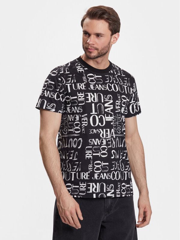 Versace Jeans Couture Versace Jeans Couture Тишърт 74GAH6S2 Черен Regular Fit