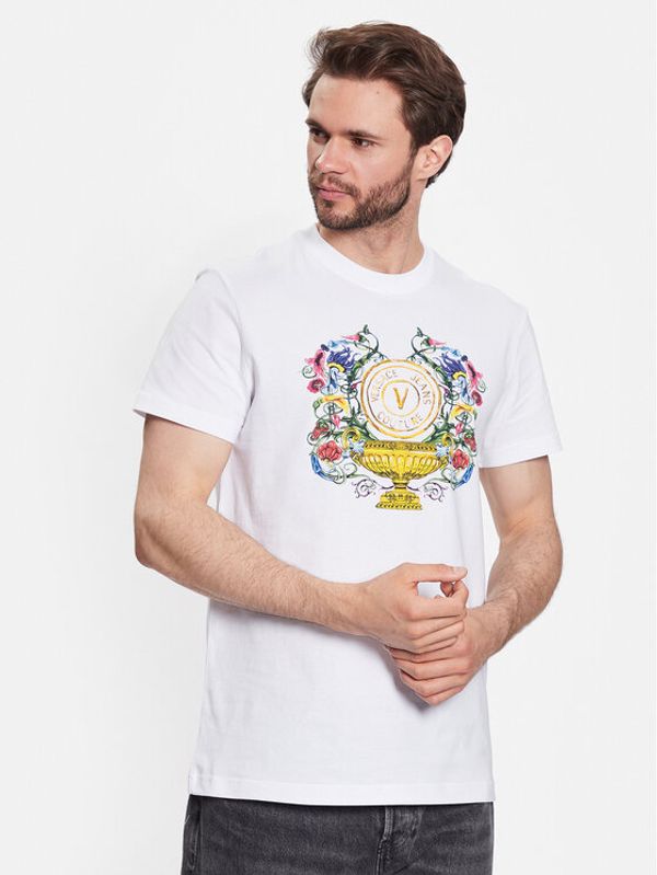 Versace Jeans Couture Versace Jeans Couture Тишърт 74GAHF01 Бял Regular Fit