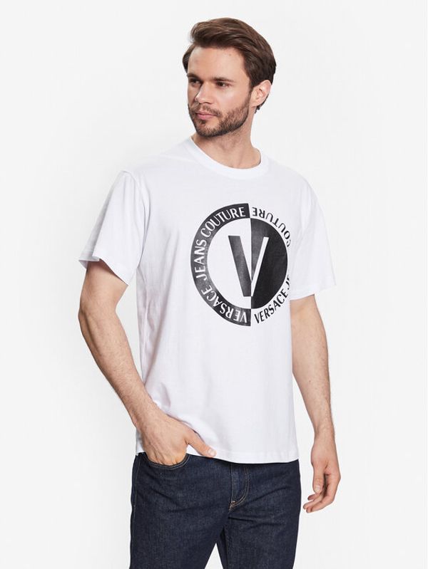 Versace Jeans Couture Versace Jeans Couture Тишърт 74GAHI07 Бял Regular Fit