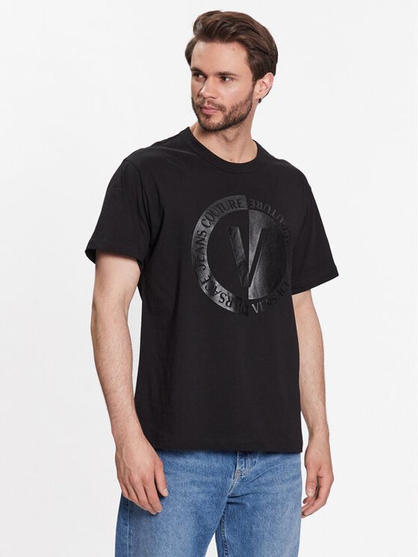 Versace Jeans Couture Versace Jeans Couture Тишърт 74GAHI07 Черен Regular Fit