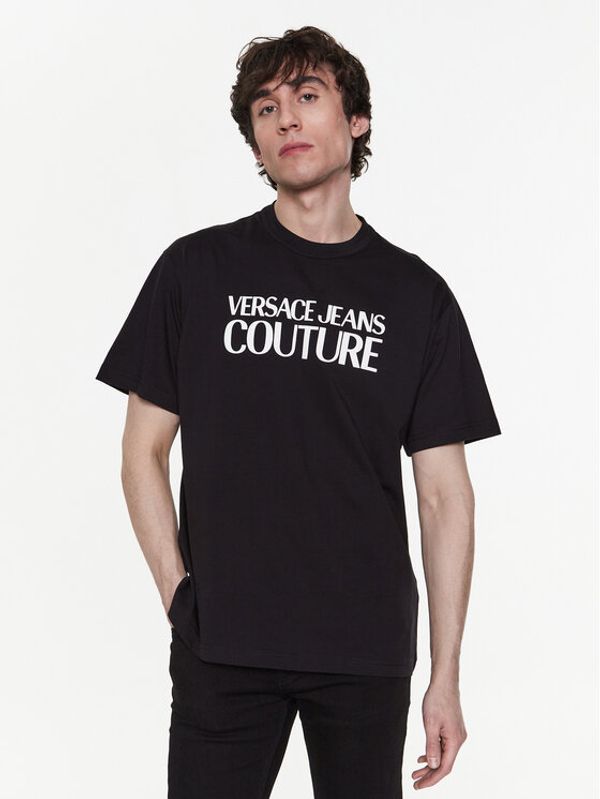 Versace Jeans Couture Versace Jeans Couture Тишърт 74GAHT03 Черен Regular Fit