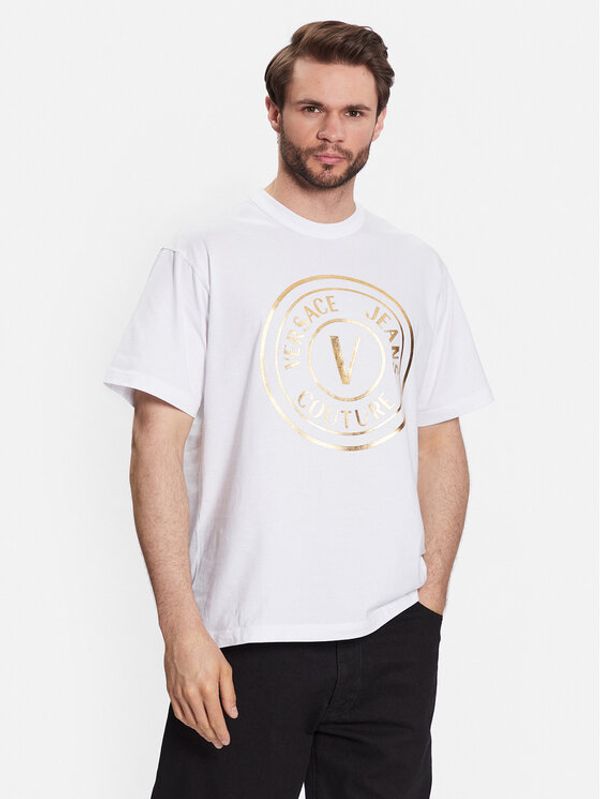 Versace Jeans Couture Versace Jeans Couture Тишърт 74GAHT05 Бял Regular Fit