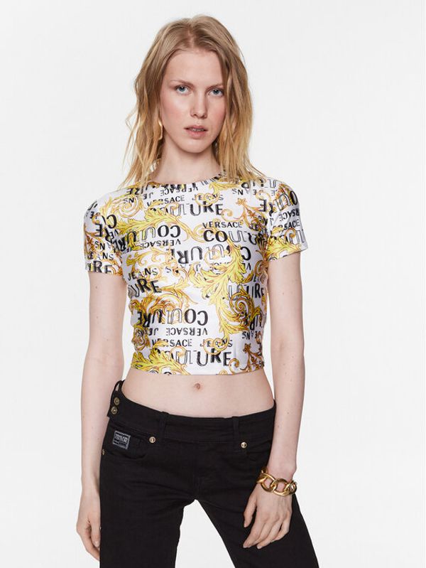 Versace Jeans Couture Versace Jeans Couture Тишърт 74HAH602 Бял Regular Fit