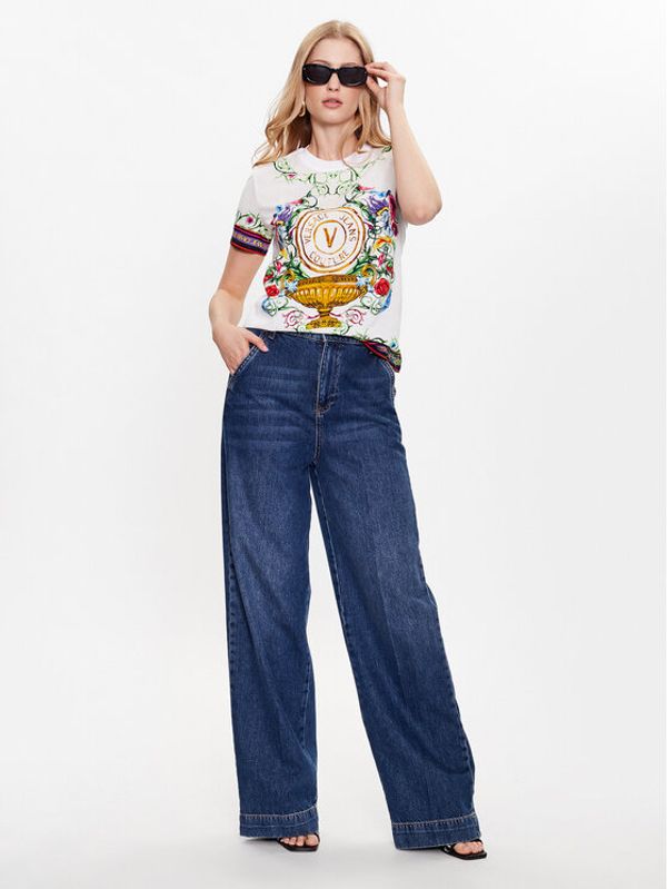 Versace Jeans Couture Versace Jeans Couture Тишърт 74HAH6A3 Бял Regular Fit