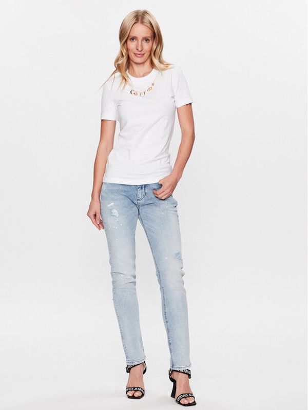 Versace Jeans Couture Versace Jeans Couture Тишърт 74HAHE05 Бял Regular Fit