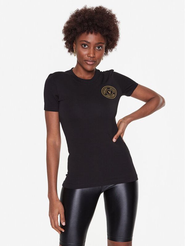 Versace Jeans Couture Versace Jeans Couture Тишърт 74HAHT06 Черен Regular Fit