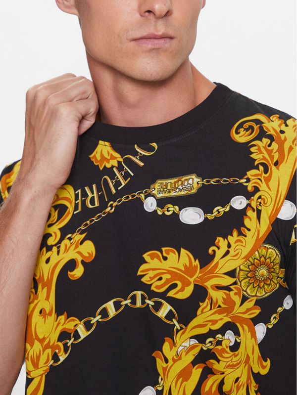 Versace Jeans Couture Versace Jeans Couture Тишърт 75GAH6S0 Черен Regular Fit