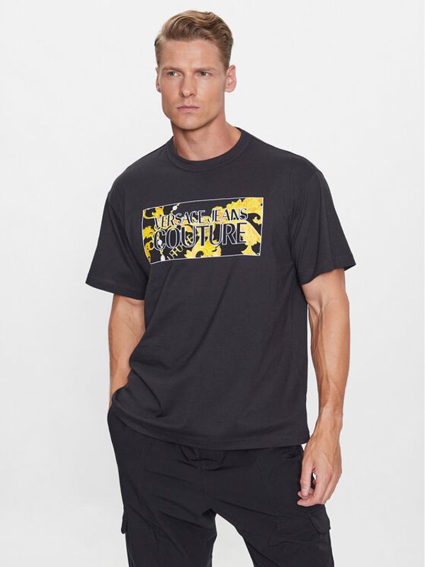 Versace Jeans Couture Versace Jeans Couture Тишърт 75GAHE01 Черен Regular Fit