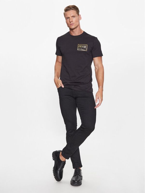 Versace Jeans Couture Versace Jeans Couture Тишърт 75GAHT12 Черен Regular Fit