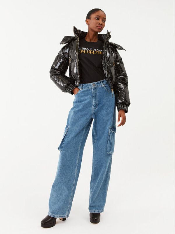 Versace Jeans Couture Versace Jeans Couture Тишърт 75HAHF01 Черен Regular Fit