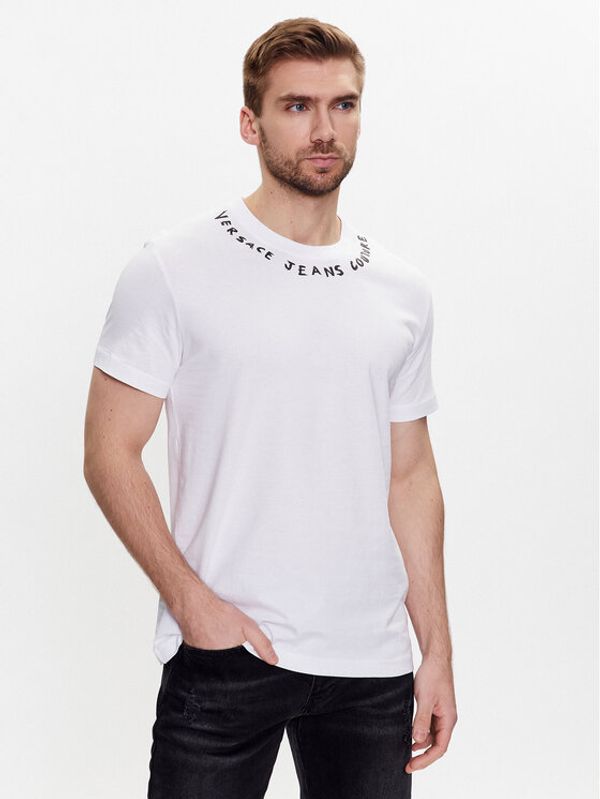 Versace Jeans Couture Versace Jeans Couture Тишърт Logo 74GAHT17 Бял Regular Fit