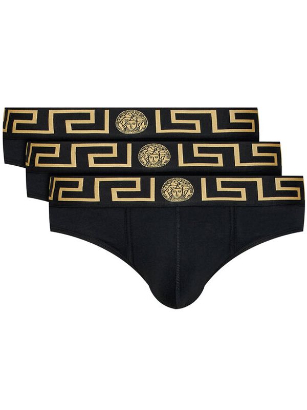 Versace Versace Комплект 3 чифта слипове Greca AU10327 Черен