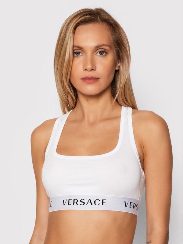 Versace Versace Сутиен-топ Logo Sports AUD04068 Бял