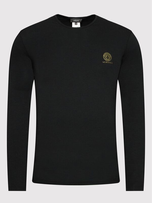 Versace Versace Тениска с дълъг ръкав Girocollo AUU01007 Черен Regular Fit