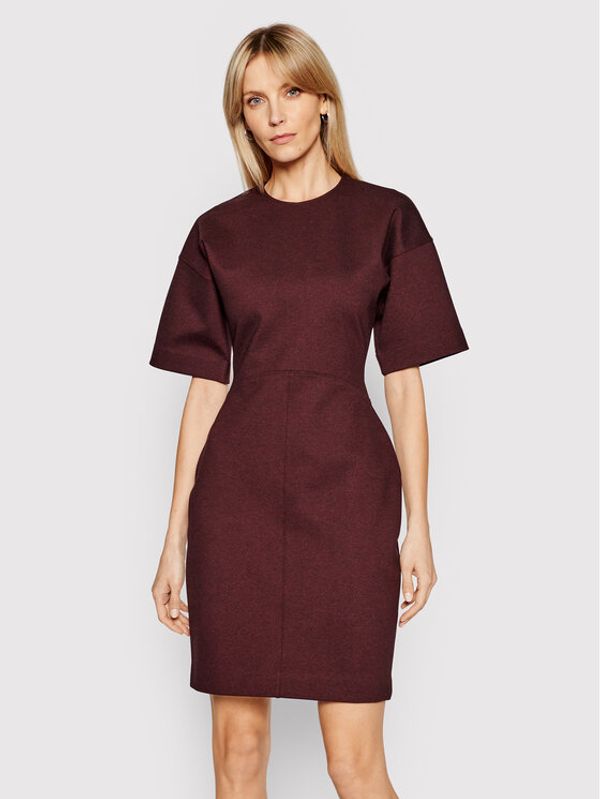Victoria Victoria Beckham Victoria Victoria Beckham Плетена рокля Ponti 2221JDR002477A Бордо Slim Fit
