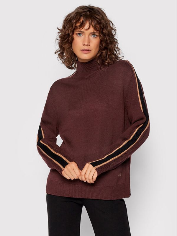 Victoria Victoria Beckham Victoria Victoria Beckham Поло 2321KJU002792A Кафяв Regular Fit