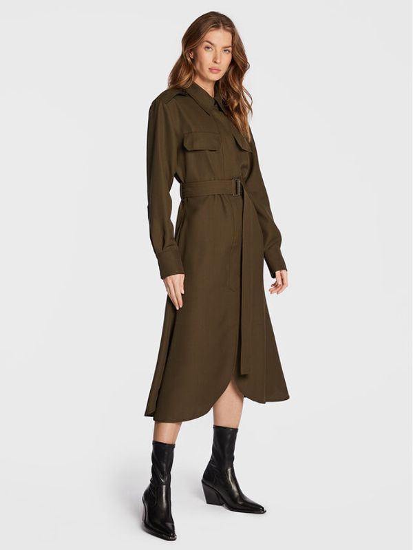 Victoria Victoria Beckham Victoria Victoria Beckham Рокля тип риза 1322WDR003876B Каки Regular Fit