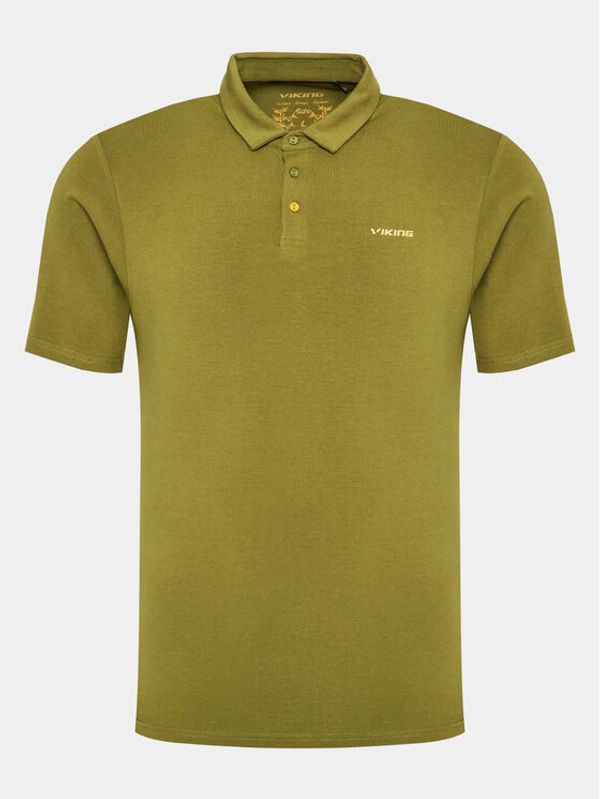 Viking Viking Тениска с яка и копчета Viking Bamboo Winslow Man 500/25/6664 Зелен Regular Fit