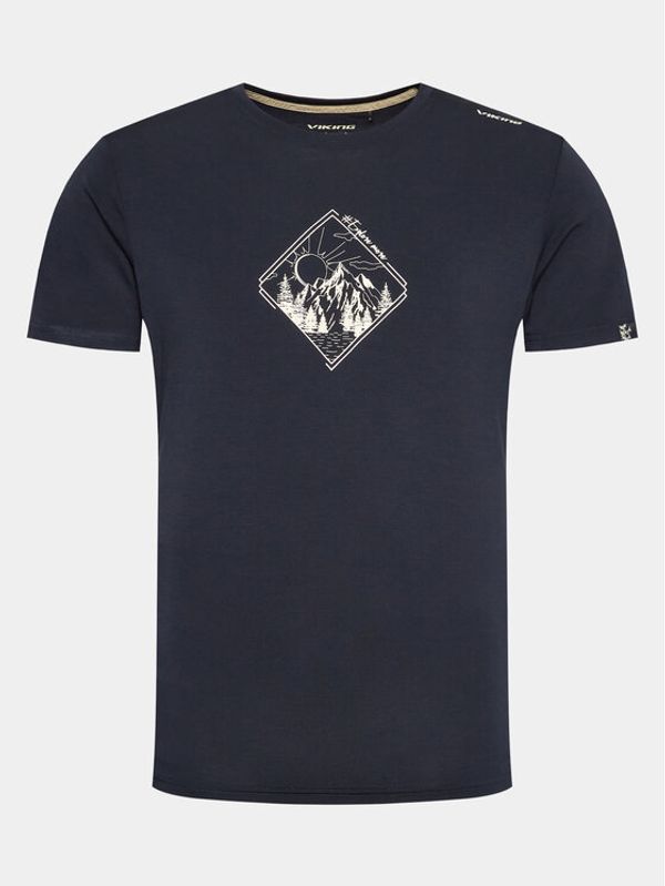 Viking Viking Тишърт Bamboo Hopi Man 500/25/6565 Тъмносин Regular Fit