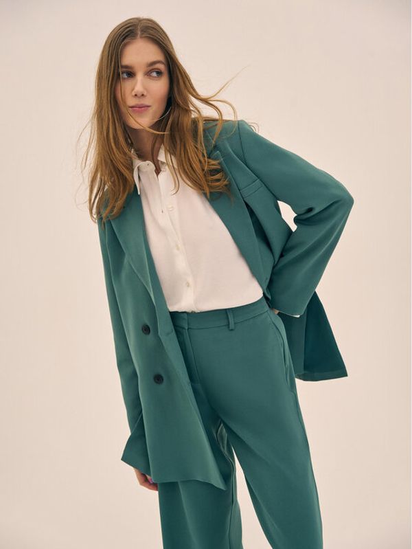 Vila Vila Блейзър Freya 14080888 Зелен Relaxed Fit