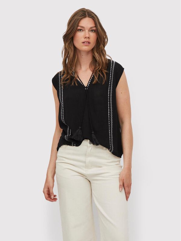 Vila Vila Блуза Michelle 14075275 Черен Regular Fit