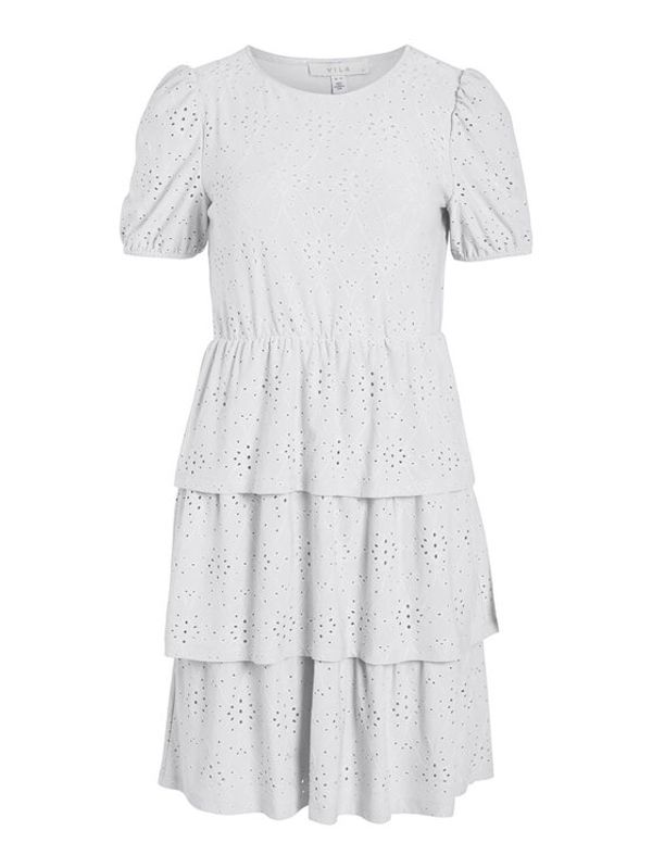 Vila Vila Коктейлна рокля 14085839 Бял Loose Fit