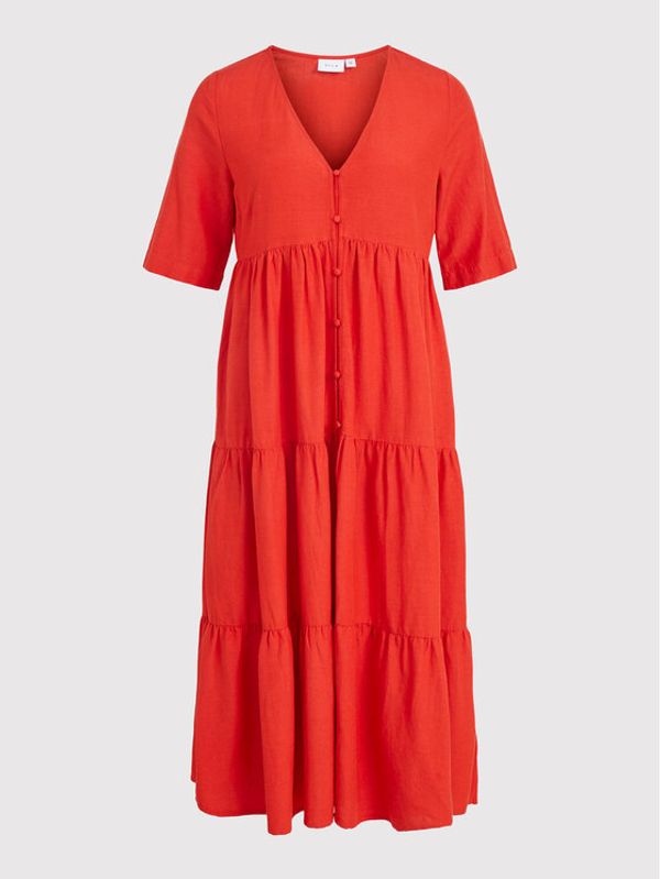 Vila Vila Лятна рокля Prisilla 14076605 Червен Relaxed Fit