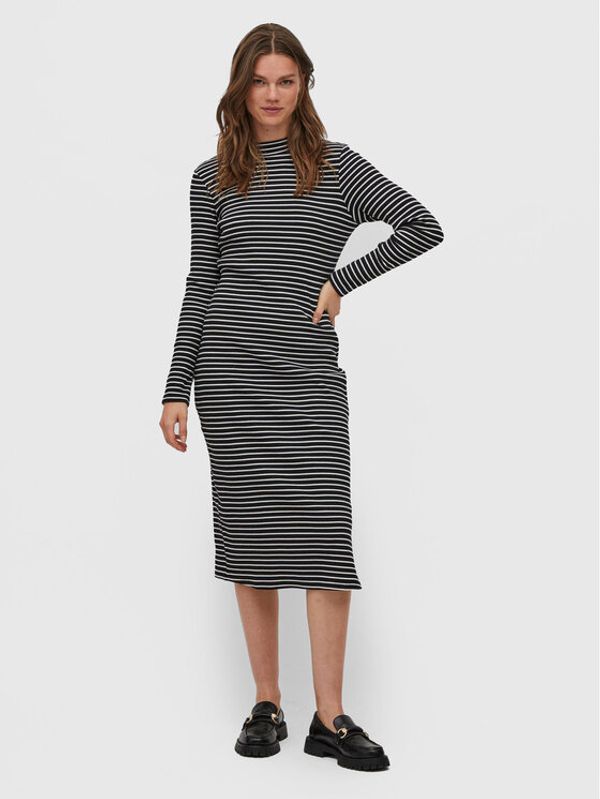 Vila Vila Плетена рокля Balu 14074533 Черен Slim Fit
