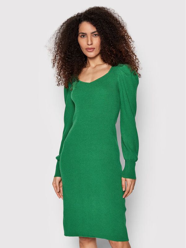Vila Vila Плетена рокля Cissy 14074679 Зелен Slim Fit