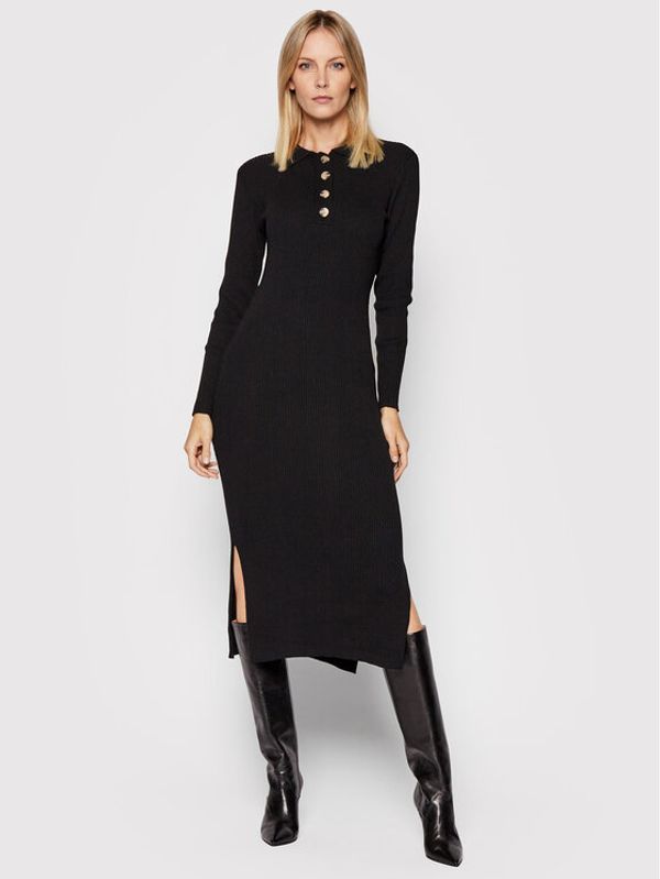 Vila Vila Плетена рокля Olie 14072972 Черен Slim Fit