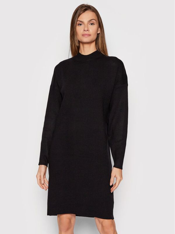 Vila Vila Плетена рокля Olivinja 14061423 Черен Relaxed Fit