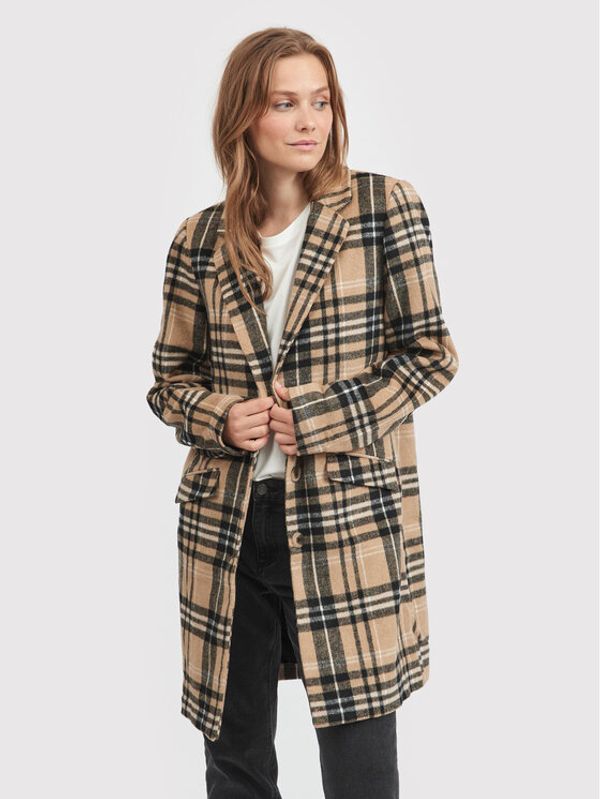 Vila Vila Преходно палто Leovita 14056450 Кафяв Straight Fit